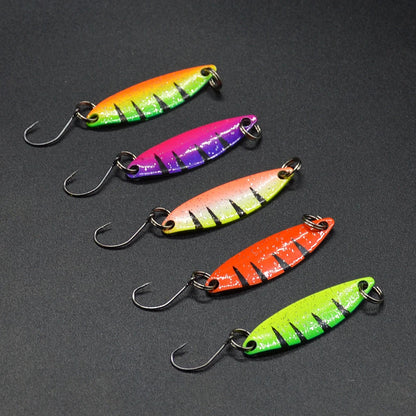 Fishing Lures Tackle Kit Fishing Spinner Lure with Sequins Artificial Baits with Barbed Hook  5 or 7pcs Fishermen Must-Have Tool