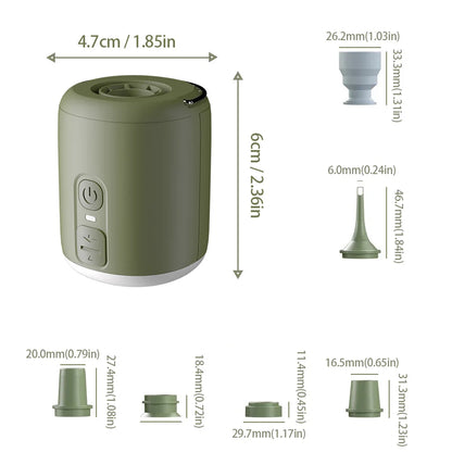 WESTTUNE Tiny Air Pump with Camping Lantern 4.5kPa Air Pump with Magnetic Design for Inflatable Air Mattress Sleeping Pads