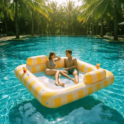 Lake Floats for Adults Pool Floaties for 2 Person 75" x 67" Giant Pool Lounger Water Hammock Inflatable Pool Hammock Floating