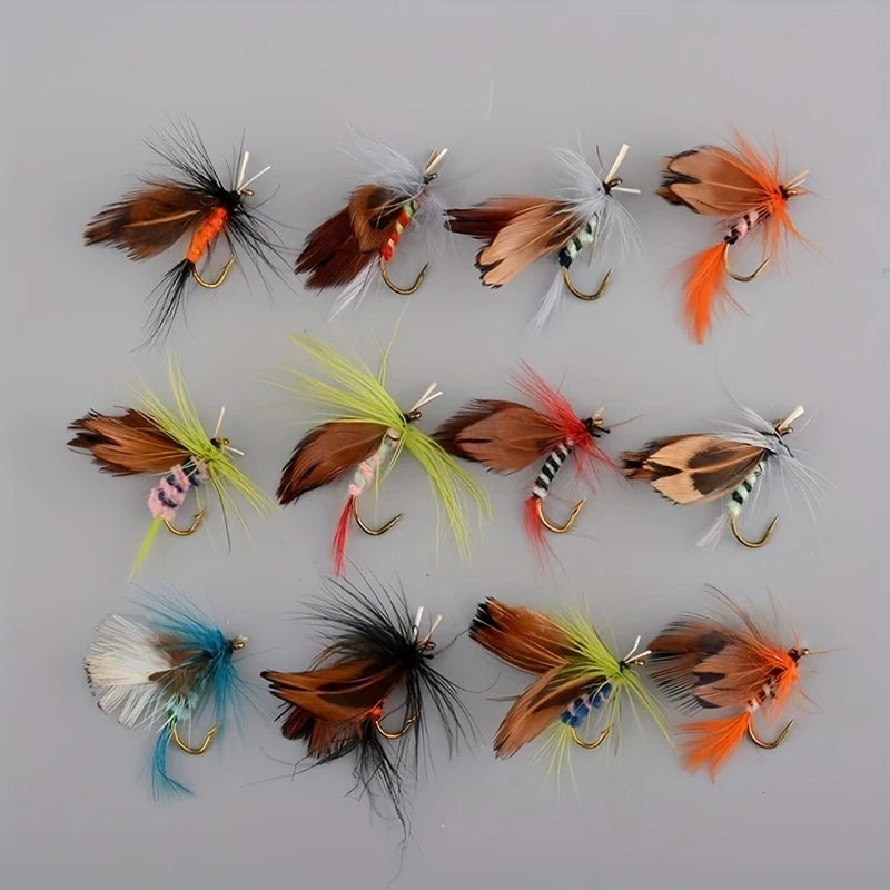 12 High-quality fly fishing fly kit - Trout、Weever、Handmade bait for salmon - Effective in both saltwater and freshwater - Incre