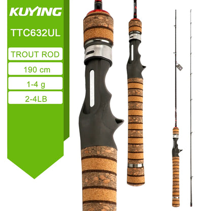 KUYING TETON Stream Trout 1-3lb 2-4lb 3-8lb Fishing Rod Lure Cane Spinning Baitcasting FUJI Carbon UL L SUL Ultralight