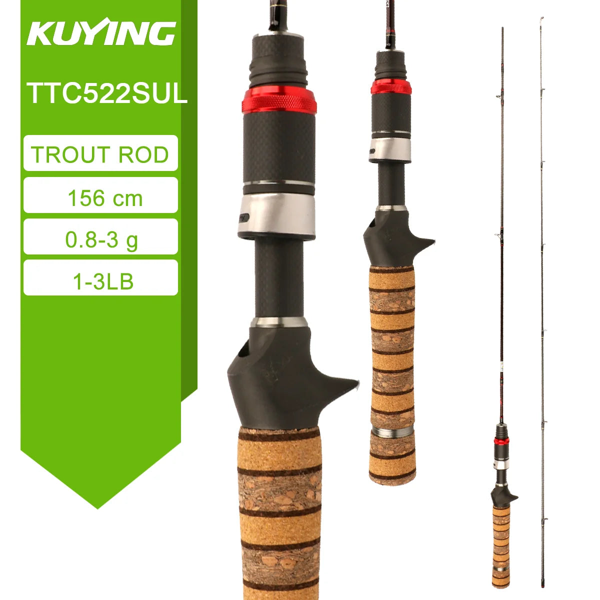 KUYING TETON Stream Trout 1-3lb 2-4lb 3-8lb Fishing Rod Lure Cane Spinning Baitcasting FUJI Carbon UL L SUL Ultralight