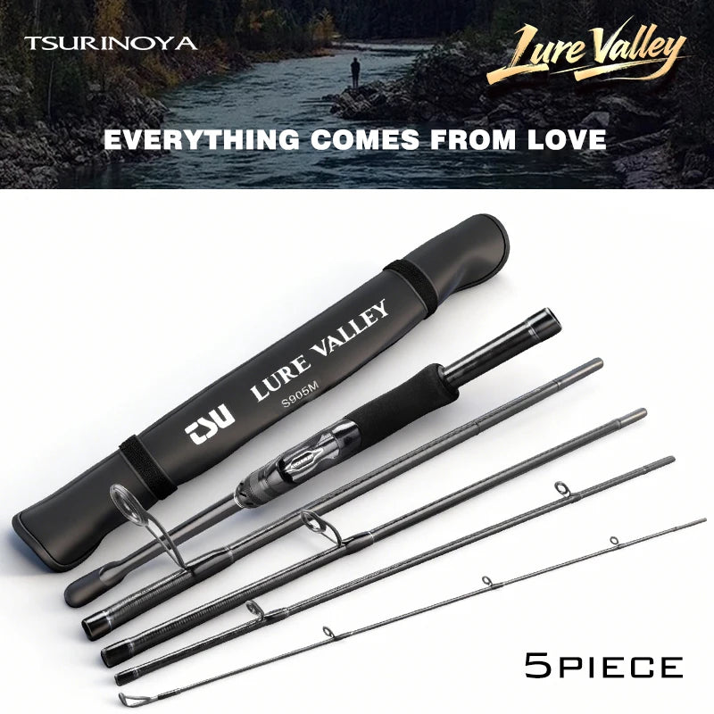 TSURINOYA Travel Fishing rod LURE VALLEY 5 Section 1.98m 2.08m 2.28m 2.44m 2.7m FUJI SIC+A Guide Action RF Spinning Casting Rod