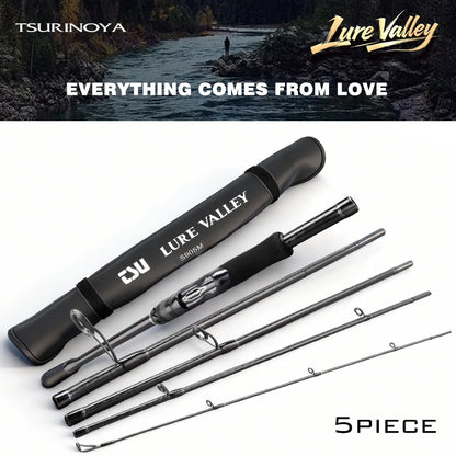 TSURINOYA Travel Fishing rod LURE VALLEY 5 Section 1.98m 2.08m 2.28m 2.44m 2.7m FUJI SIC+A Guide Action RF Spinning Casting Rod